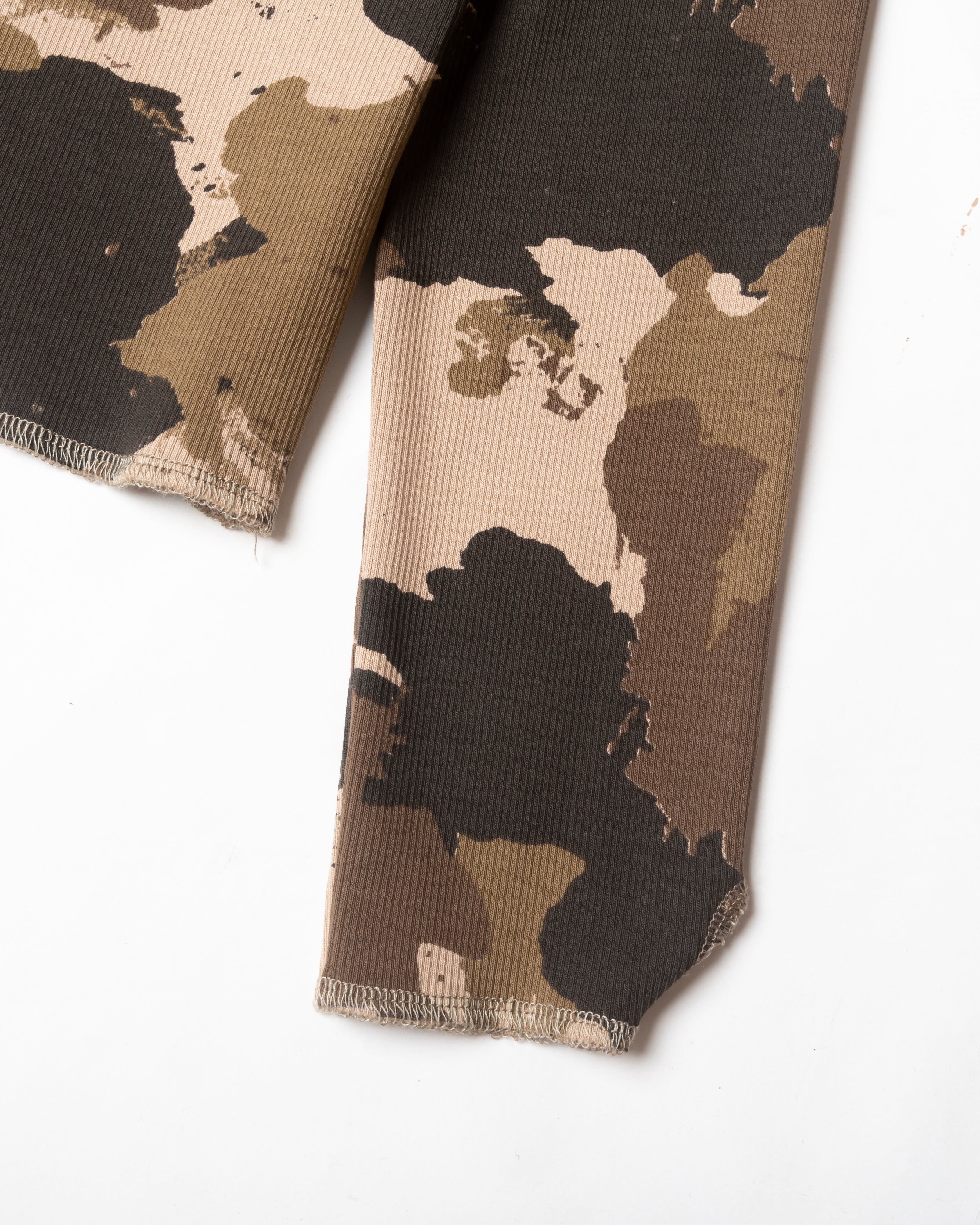 CAMOUFLAGE HIGH NECK LONG SLEEVE TOP