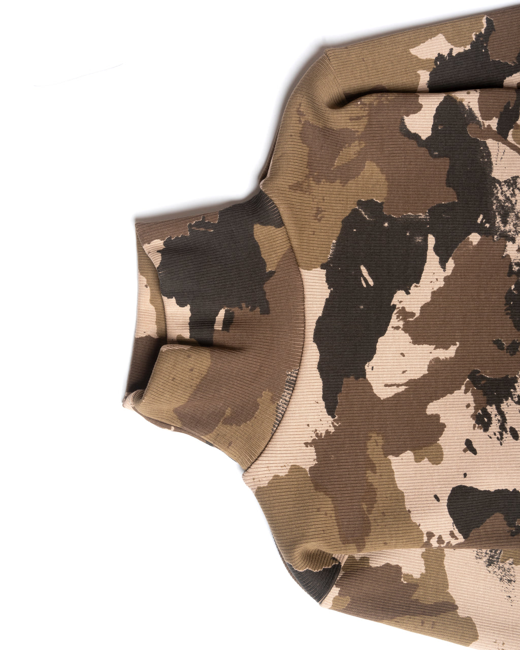 CAMOUFLAGE HIGH NECK LONG SLEEVE TOP