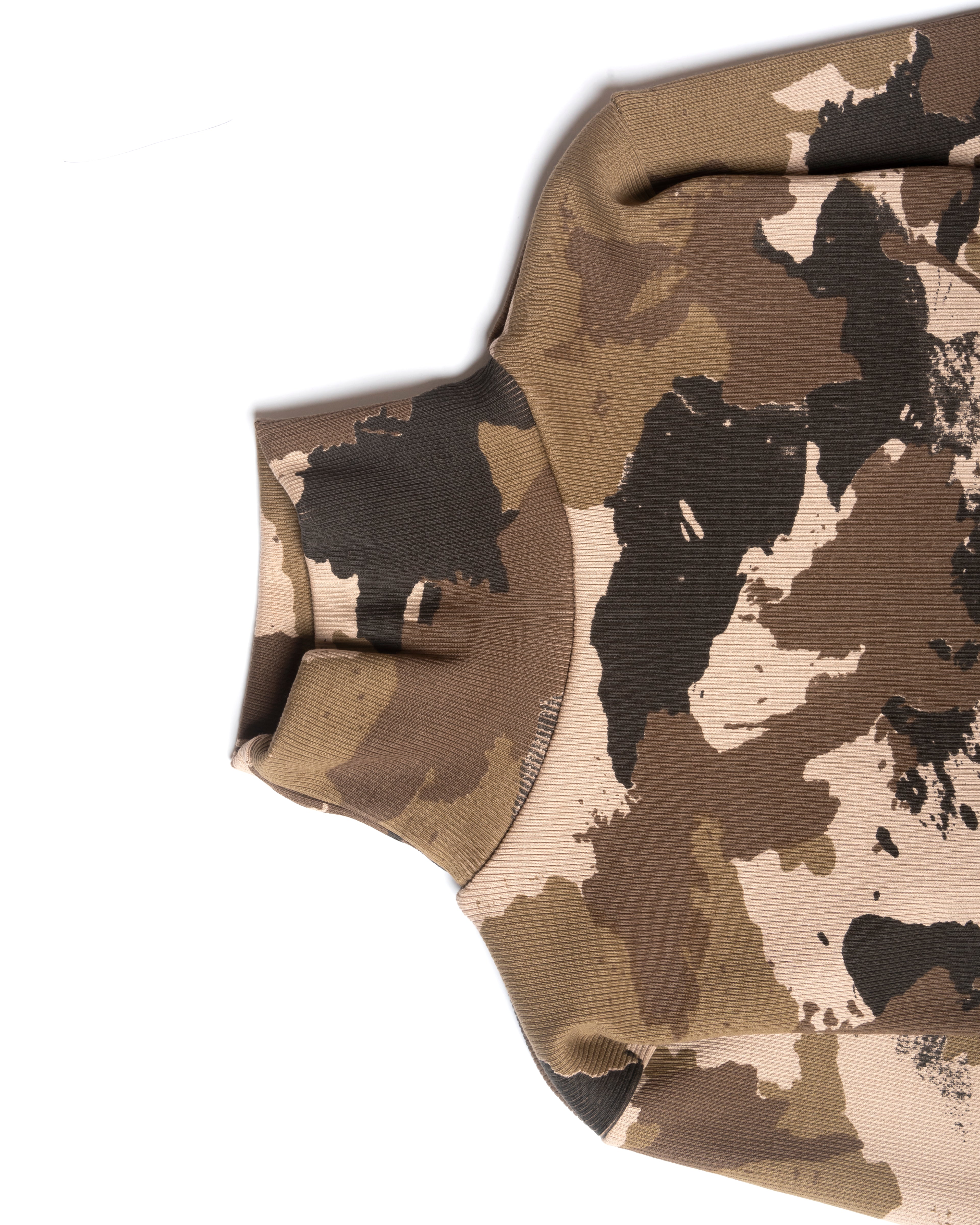 CAMOUFLAGE HIGH NECK LONG SLEEVE TOP